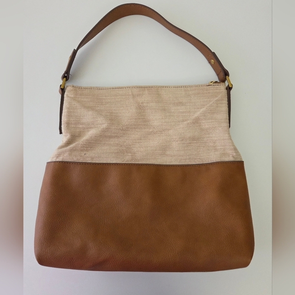 Fossil Tan Shoulder Bag with Embossed Logo - Picture 4 of 16